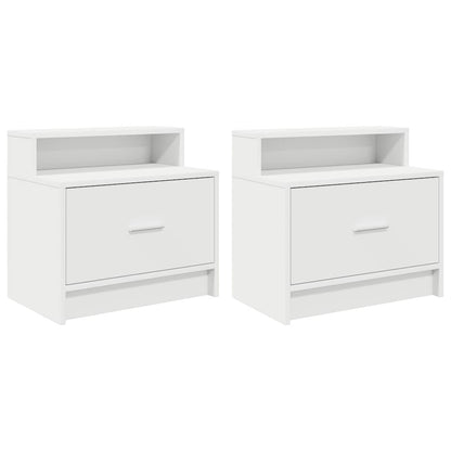 Bedside Cabinets with Drawer 2 pcs White 51x31x47 cm