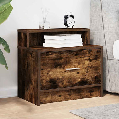 Bedside Cabinet with Drawer Smoked Oak 51x31x47 cm