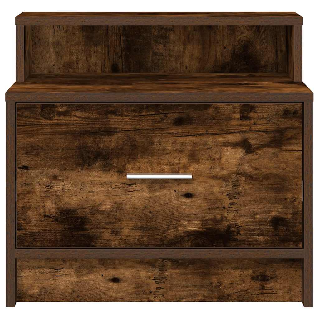 Bedside Cabinet with Drawer Smoked Oak 51x31x47 cm