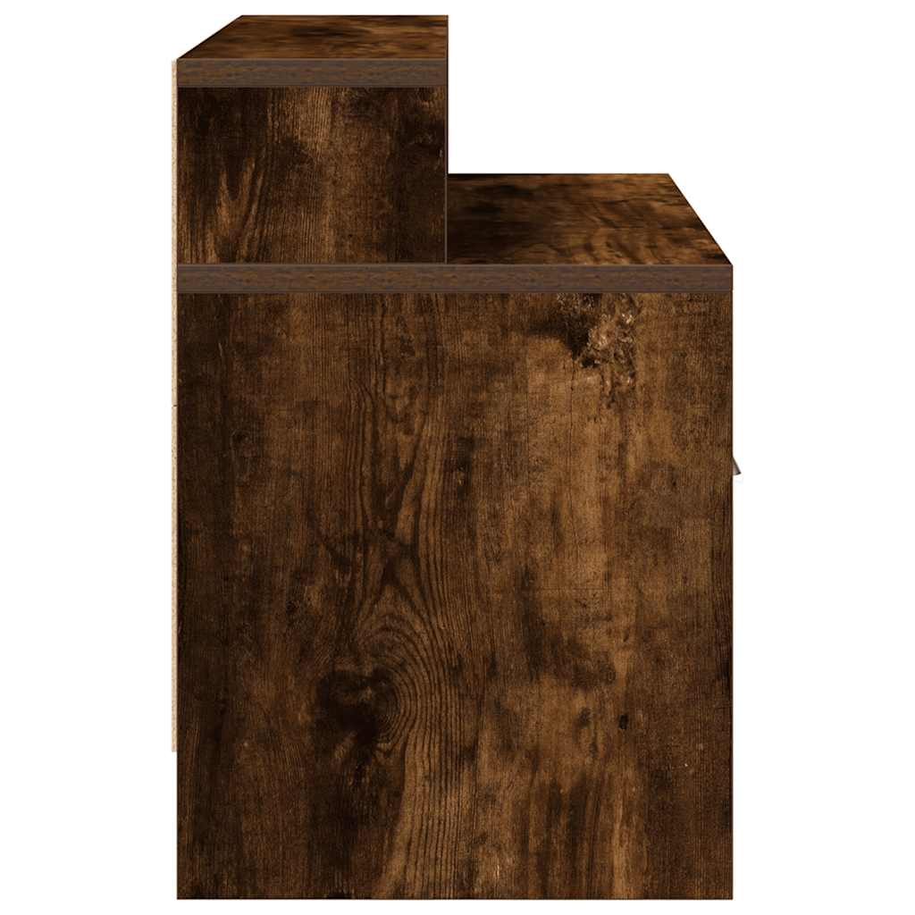 Bedside Cabinet with Drawer Smoked Oak 51x31x47 cm