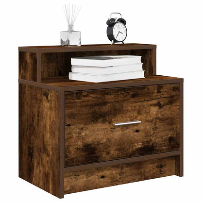 Bedside Cabinet with Drawer Smoked Oak 51x31x47 cm