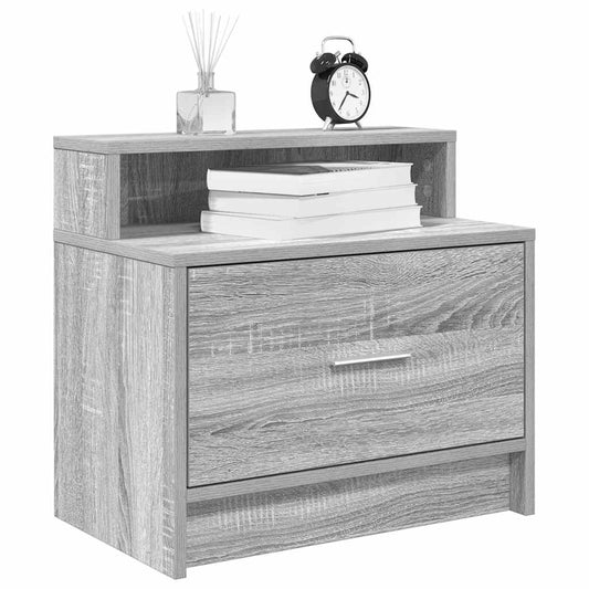 Bedside Cabinet with Drawer Grey Sonoma 51x31x47 cm