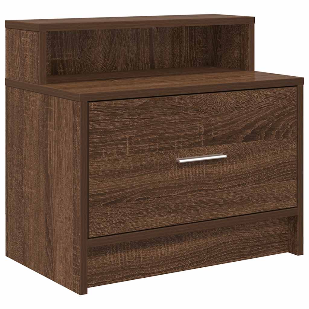 Bedside Cabinet with Drawer Brown Oak 51x31x47 cm