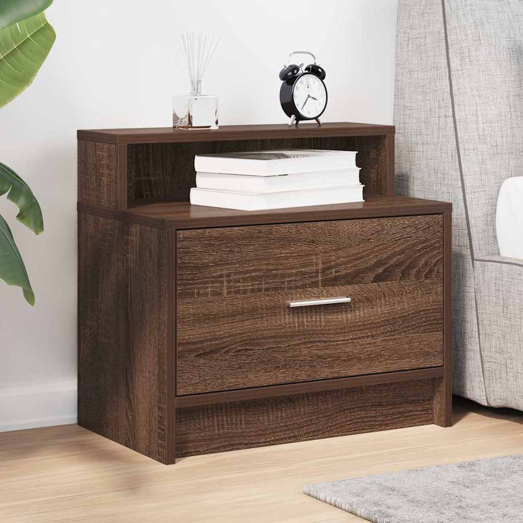 Bedside Cabinet with Drawer Brown Oak 51x31x47 cm