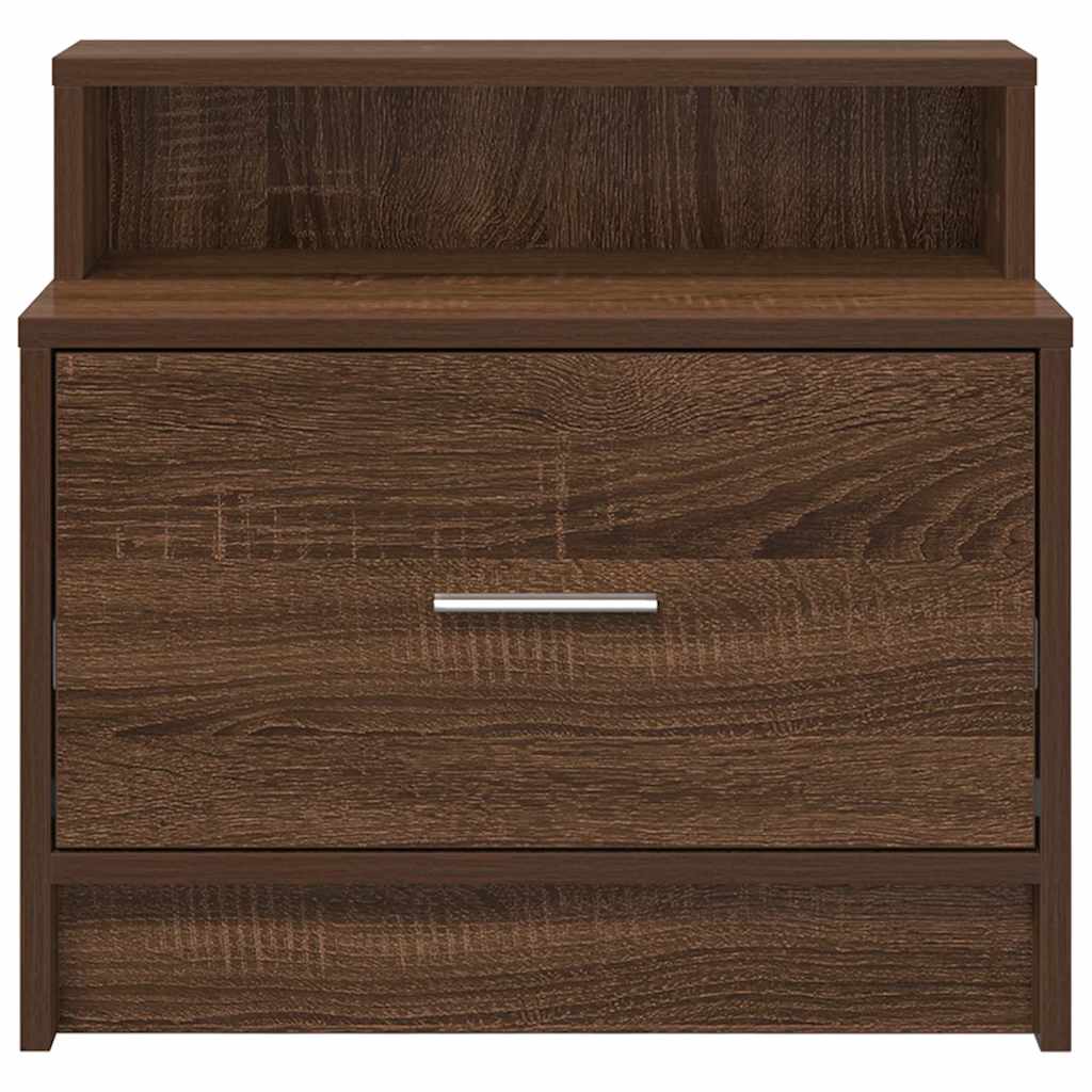 Bedside Cabinet with Drawer Brown Oak 51x31x47 cm