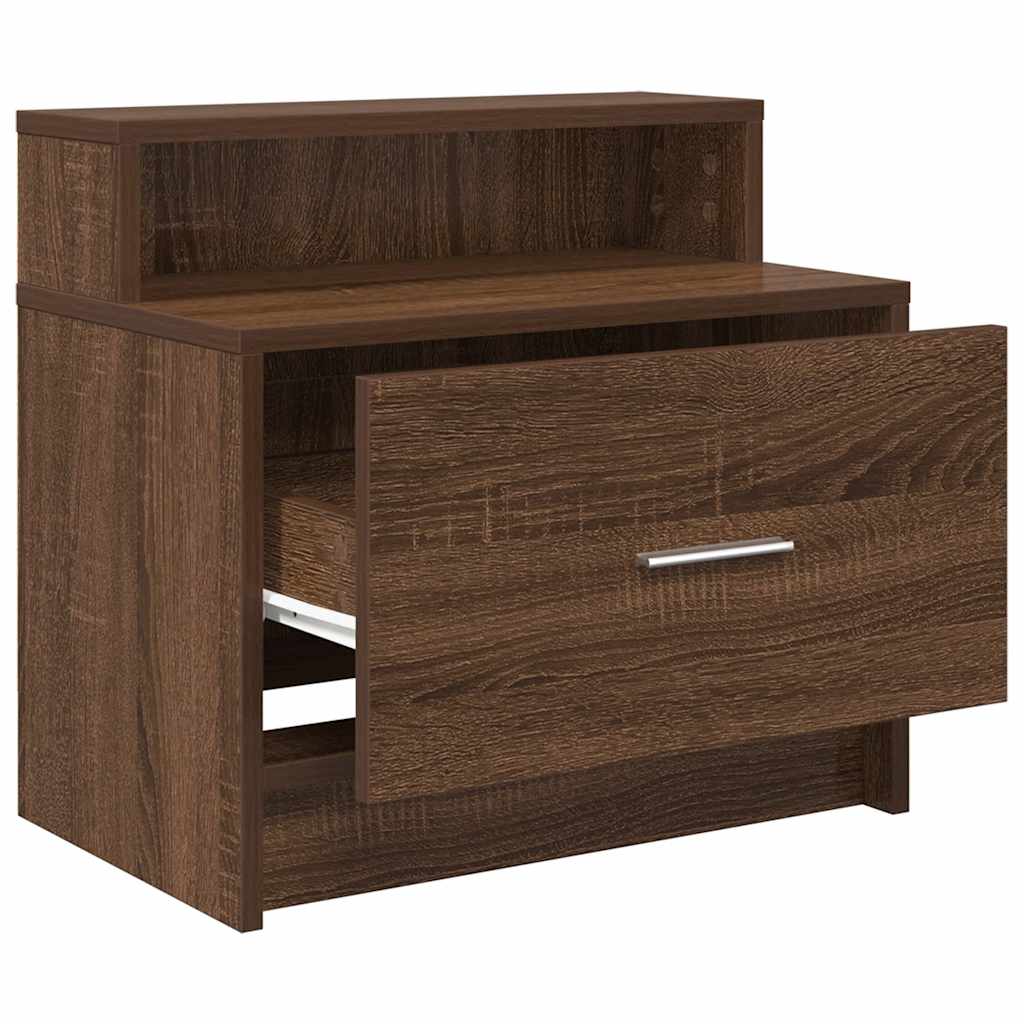 Bedside Cabinet with Drawer Brown Oak 51x31x47 cm