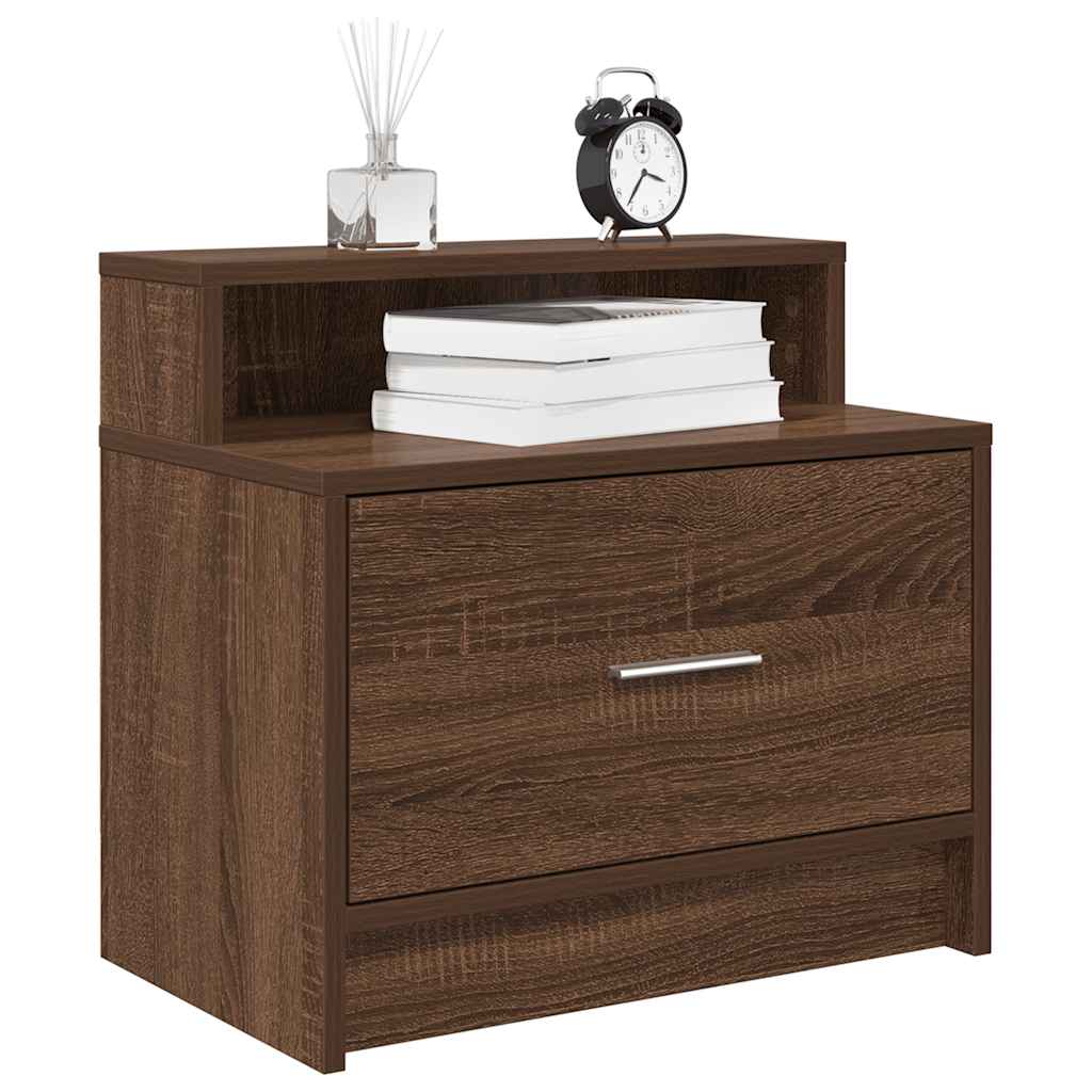 Bedside Cabinet with Drawer Brown Oak 51x31x47 cm