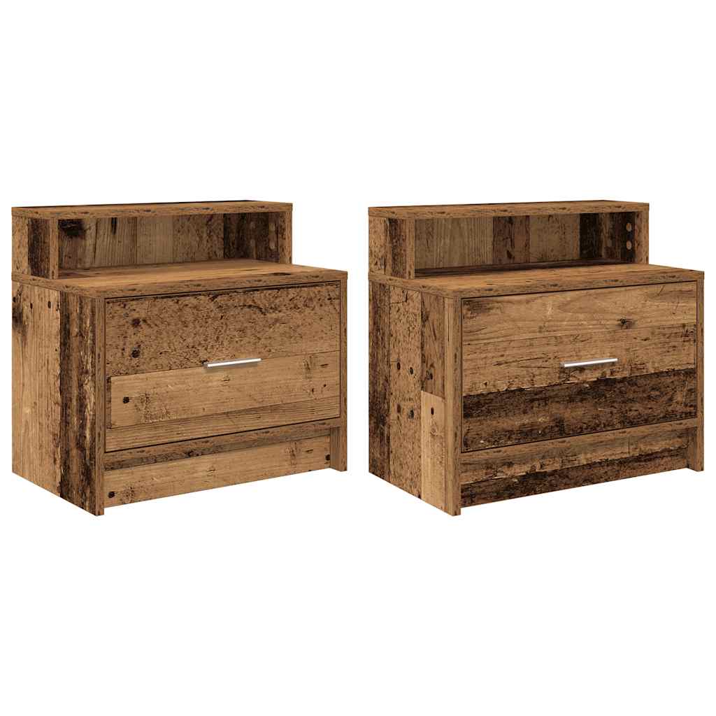 Bedside Cabinets with Drawer 2 pcs Old Wood 51x31x47 cm