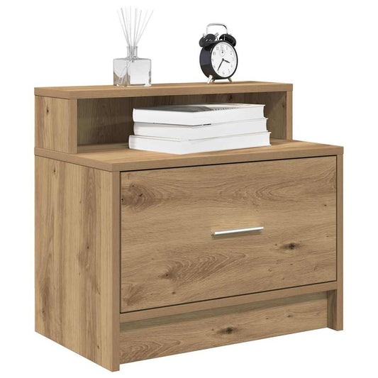 Bedside Cabinets with Drawer 2 pcs Artisan Oak 51x31x47 cm