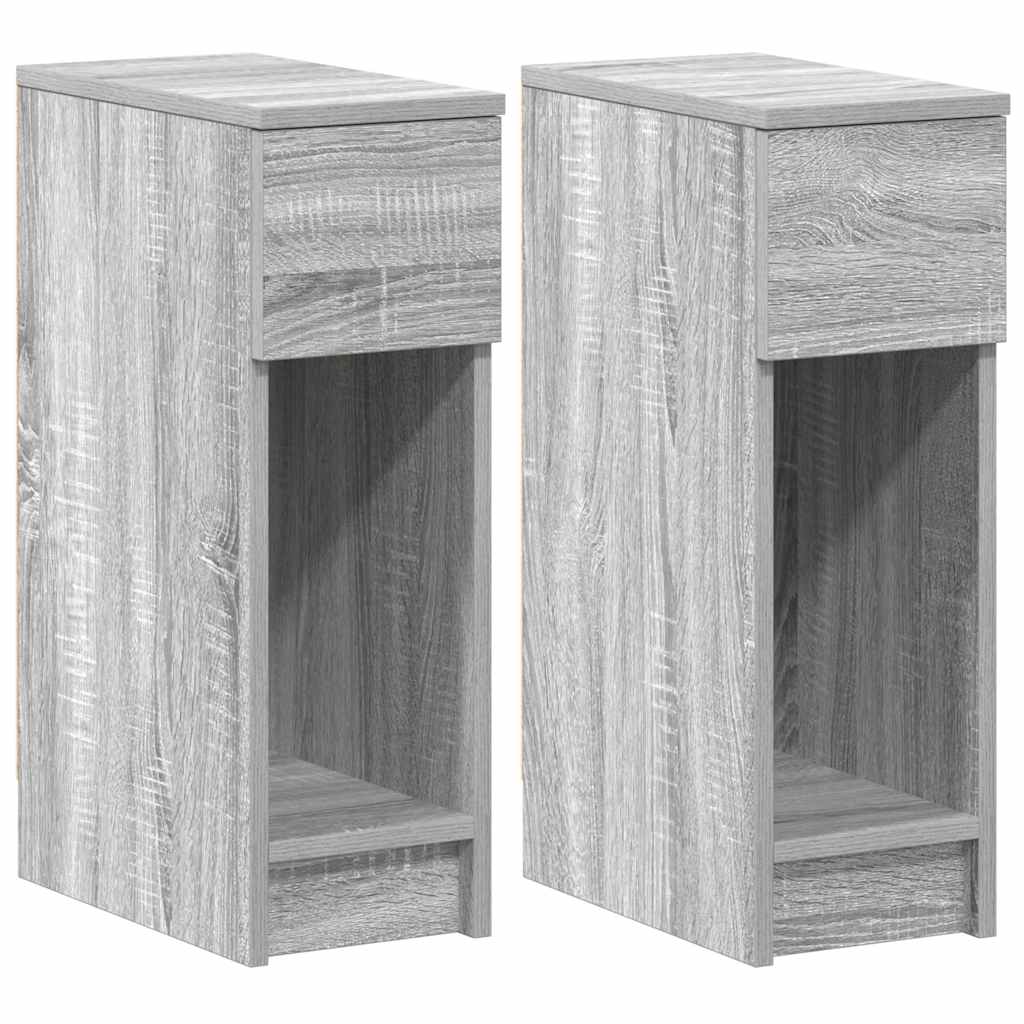 Bedside Cabinets with Drawer 2 pcs Grey Sonoma 20x36x60 cm