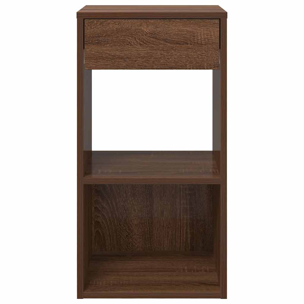 Bedside Cabinet with Drawer Brown Oak 35x34x66.5 cm