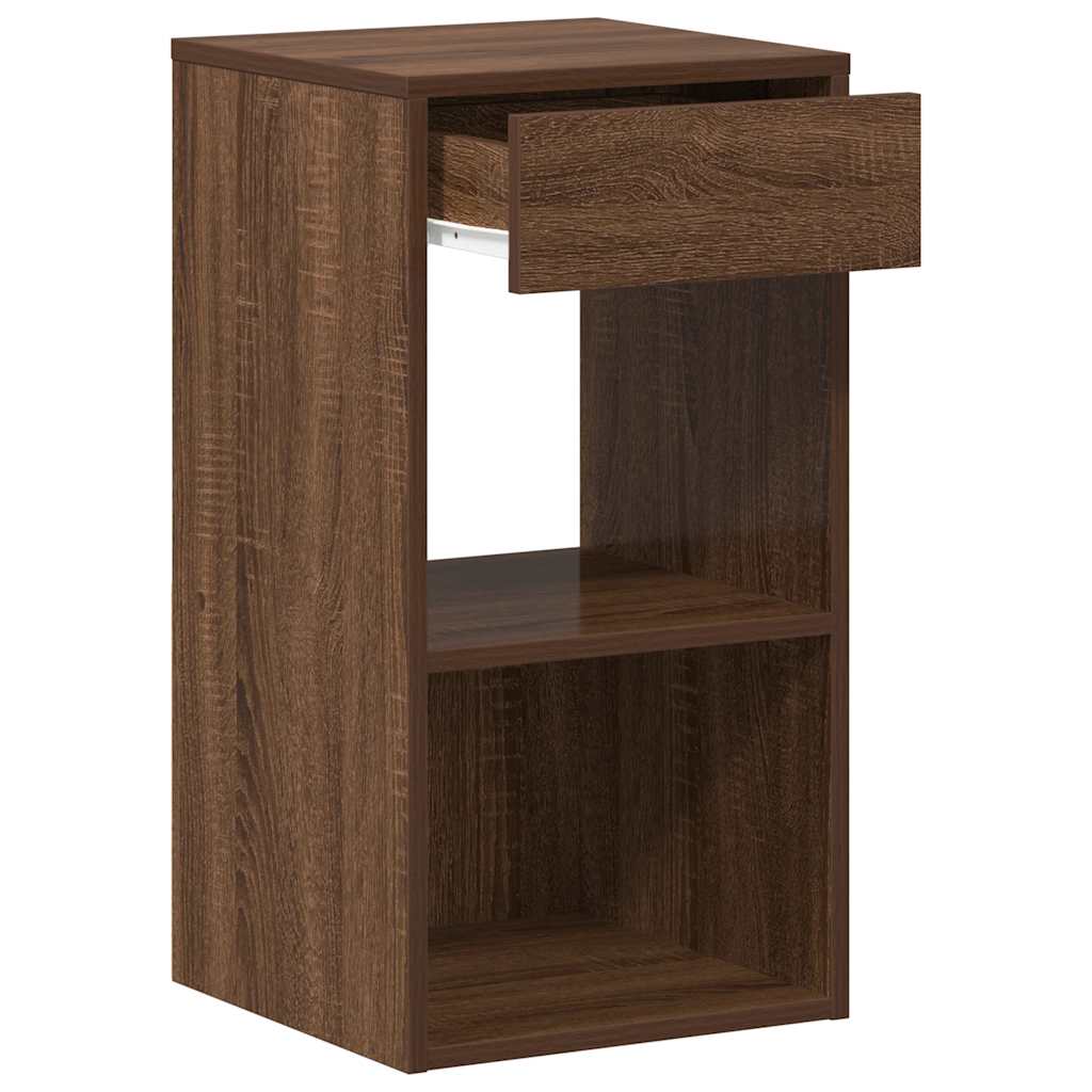 Bedside Cabinet with Drawer Brown Oak 35x34x66.5 cm