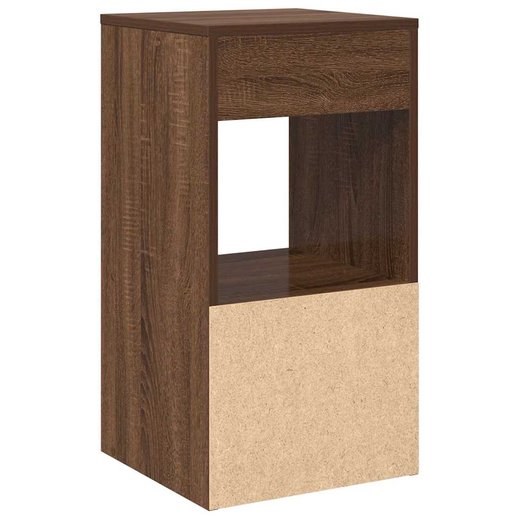 Bedside Cabinet with Drawer Brown Oak 35x34x66.5 cm