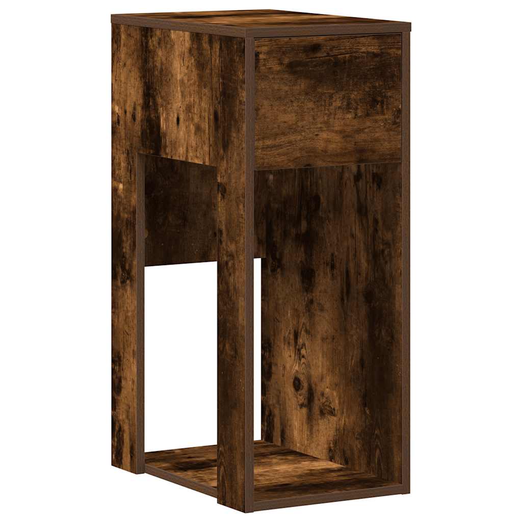 Computer Tower Stand with Drawer Smoked Oak 30x44x74 cm