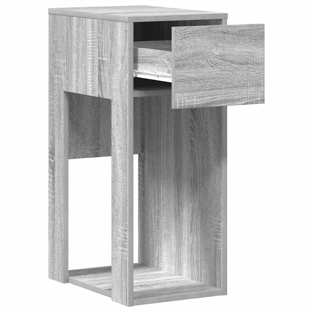 Computer Tower Stand with Drawer Grey Sonoma 30x44x74 cm