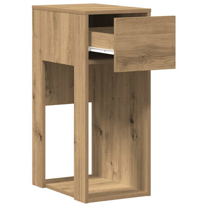 Computer Tower Stand with Drawer Artisan Oak 30x44x74 cm