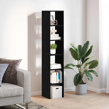 Bookcases 2 pcs Stackable Black Oak 30x30x80 cm Engineered Wood