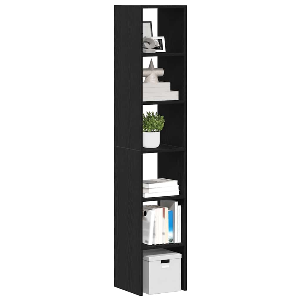 Bookcases 2 pcs Stackable Black Oak 30x30x80 cm Engineered Wood