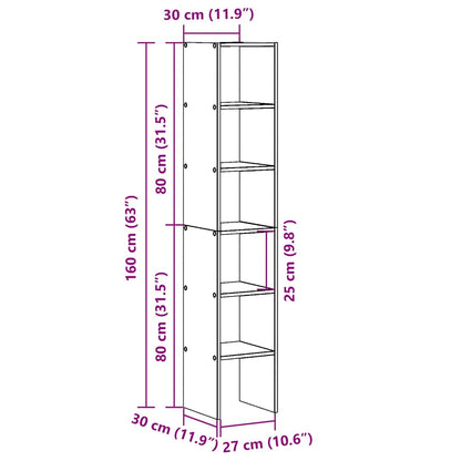 Bookcases 2 pcs Stackable Sonoma Oak 30x30x80 cm Engineered Wood