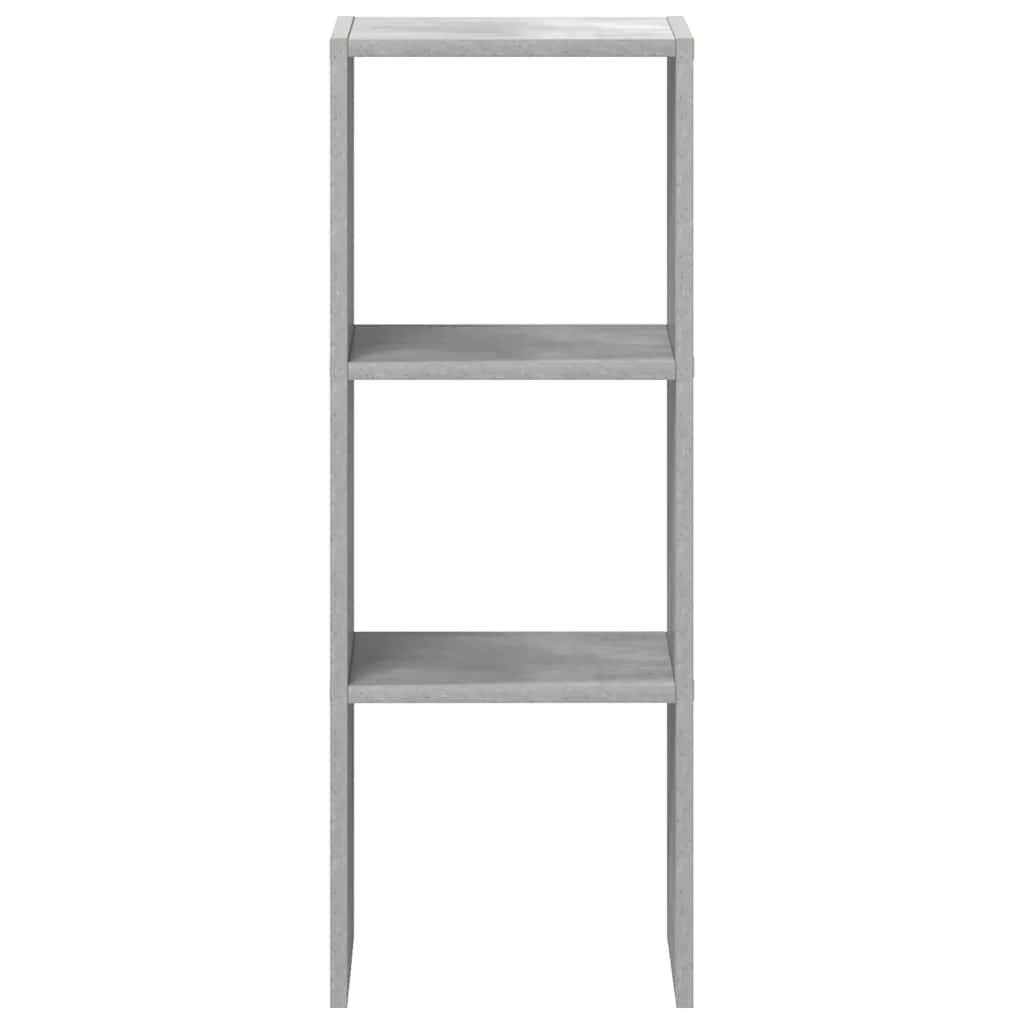 Bookcase Stackable Concrete Grey 30x30x80 cm Engineered Wood