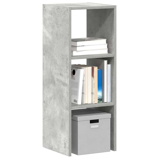 Bookcase Stackable Concrete Grey 30x30x80 cm Engineered Wood