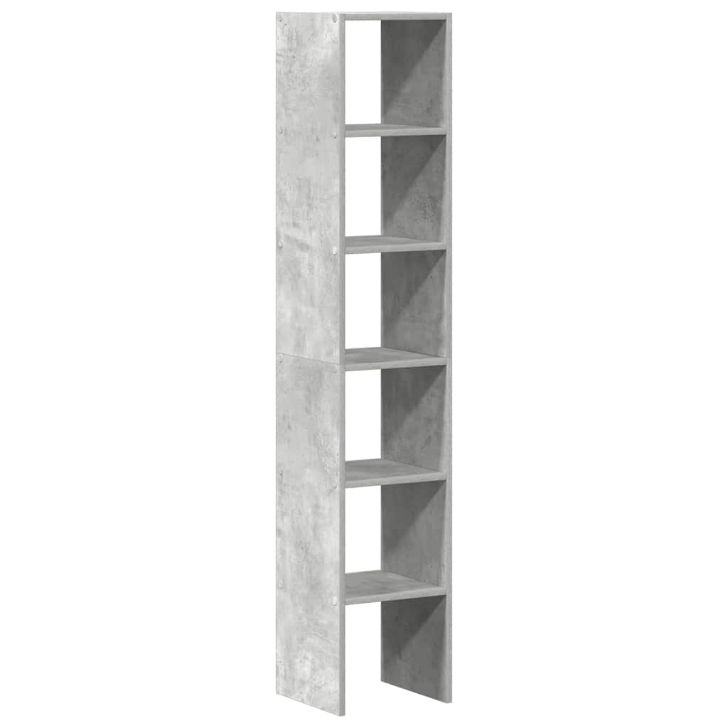 Bookcases 2 pcs Stackable Concrete Grey 30x30x80 cm Engineered Wood