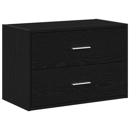 Cabinet with 2 Drawers Black Oak 60x31x40 cm Engineered Wood