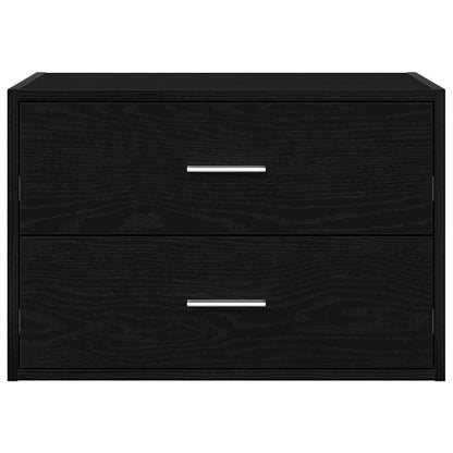 Cabinet with 2 Drawers Black Oak 60x31x40 cm Engineered Wood