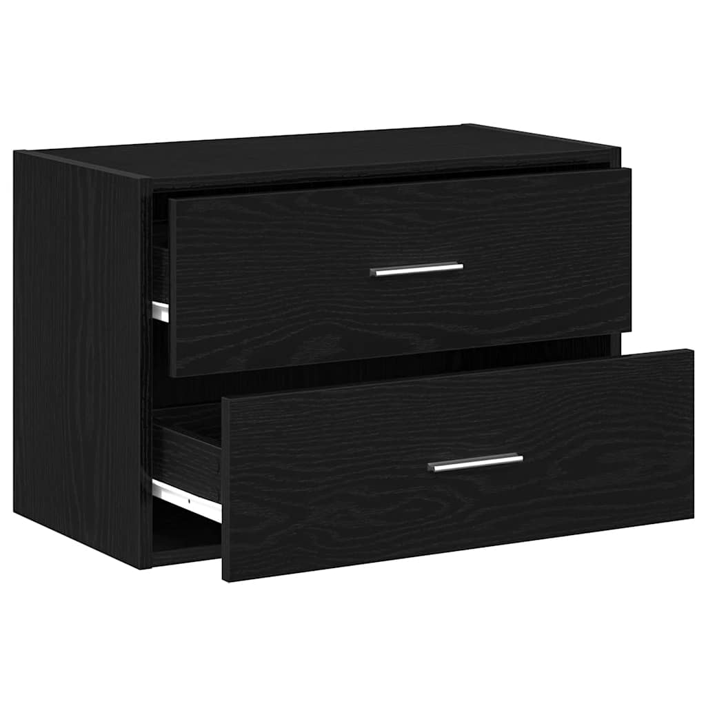 Cabinet with 2 Drawers Black Oak 60x31x40 cm Engineered Wood