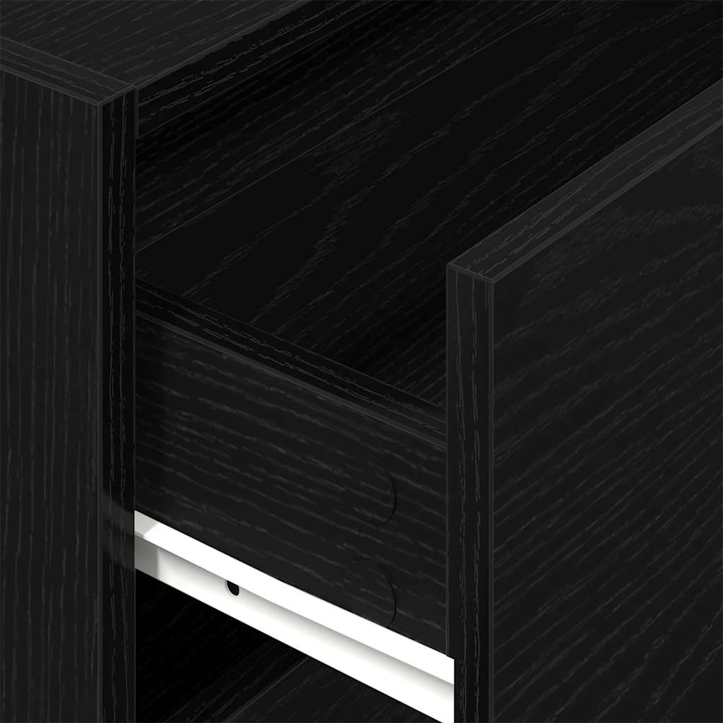 Cabinet with 2 Drawers Black Oak 60x31x40 cm Engineered Wood