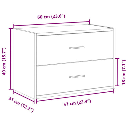 Cabinet with 2 Drawers Black Oak 60x31x40 cm Engineered Wood