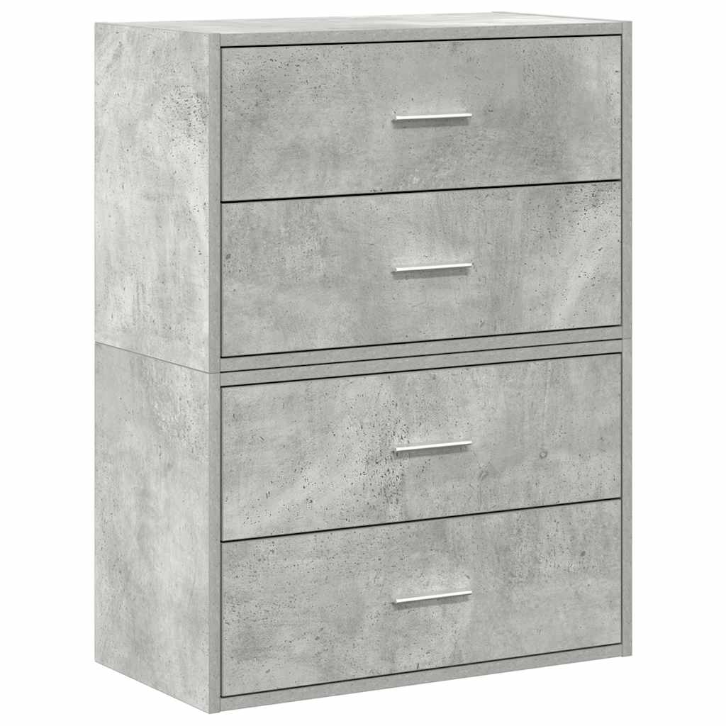 Cabinets with 2 Drawers 2 pcs Concrete Grey 60x31x40 cm Engineered Wood