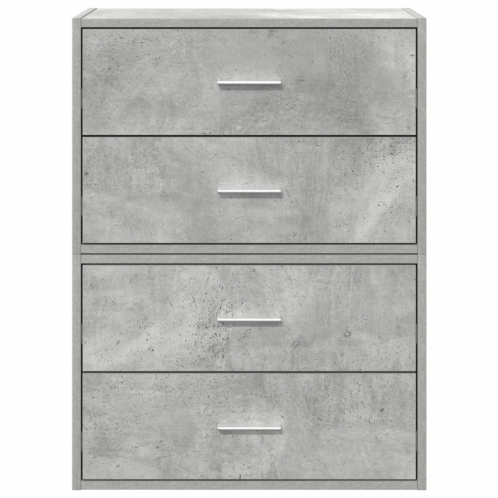 Cabinets with 2 Drawers 2 pcs Concrete Grey 60x31x40 cm Engineered Wood