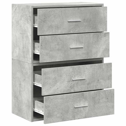 Cabinets with 2 Drawers 2 pcs Concrete Grey 60x31x40 cm Engineered Wood