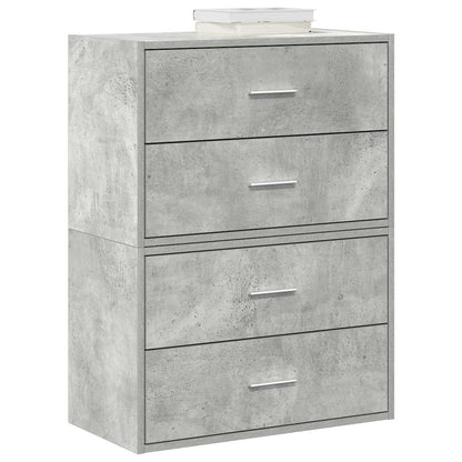 Cabinets with 2 Drawers 2 pcs Concrete Grey 60x31x40 cm Engineered Wood