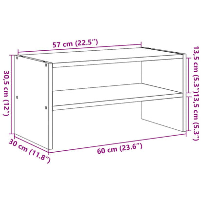 Shoe Rack Stackable Brown Oak 60x30x30.5 cm