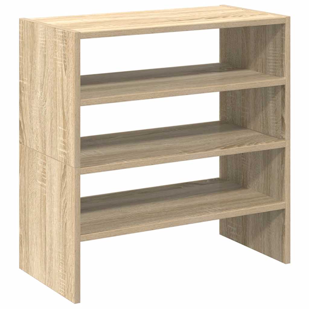 Shoe Racks 2 pcs Stackable Sonoma Oak 60x30x30.5 cm