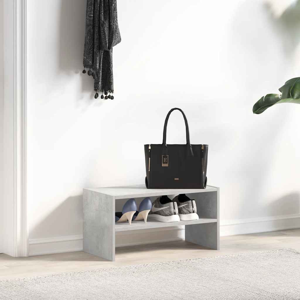 Shoe Rack Stackable Concrete Grey 60x30x30.5 cm