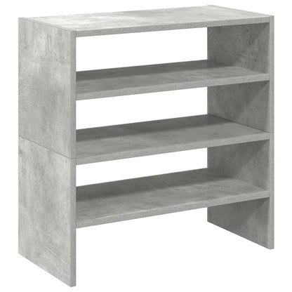 Shoe Racks 2 pcs Stackable Concrete Grey 60x30x30.5 cm