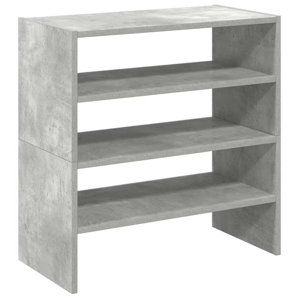 Shoe Racks 2 pcs Stackable Concrete Grey 60x30x30.5 cm