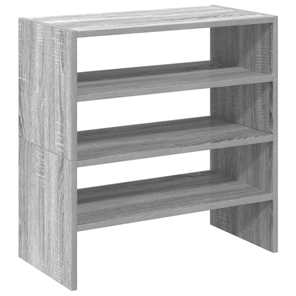 Shoe Racks 2 pcs Stackable Grey Sonoma 60x30x30.5 cm