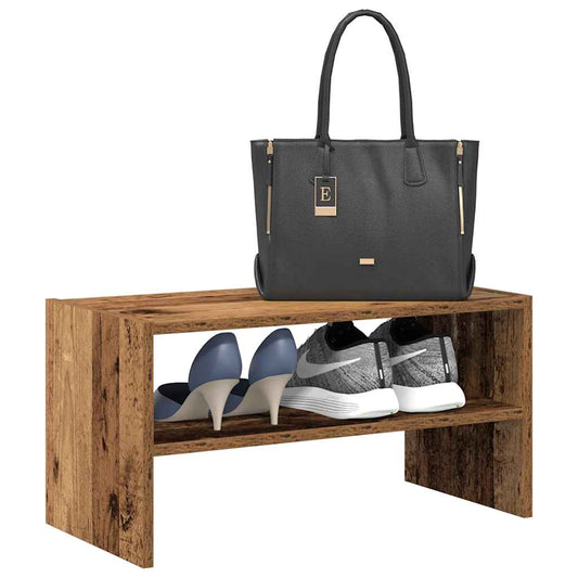 Shoe Rack Stackable Old Wood 60x30x30.5 cm