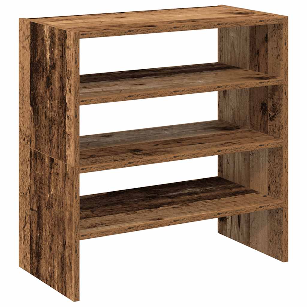 Shoe Racks 2 pcs Stackable Old Wood 60x30x30.5 cm