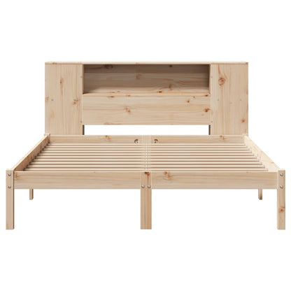 Bookcase Bed without Mattress 135x190 cm Double Solid Wood Pine