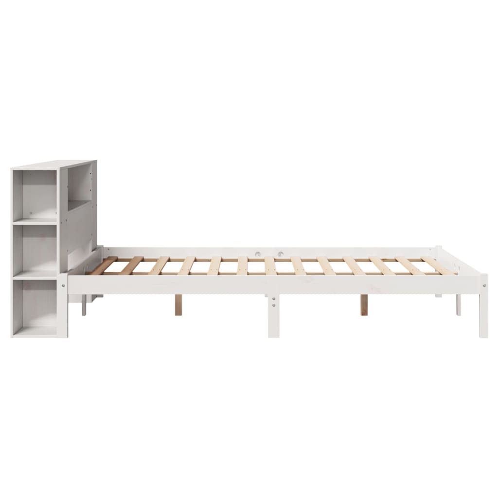 Bookcase Bed without Mattress White 120x200 cm Solid Wood Pine