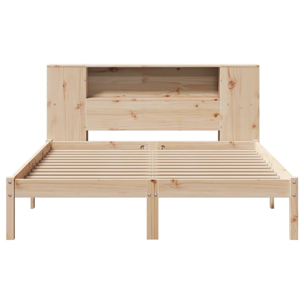 Bookcase Bed without Mattress 140x200 cm Solid Wood Pine