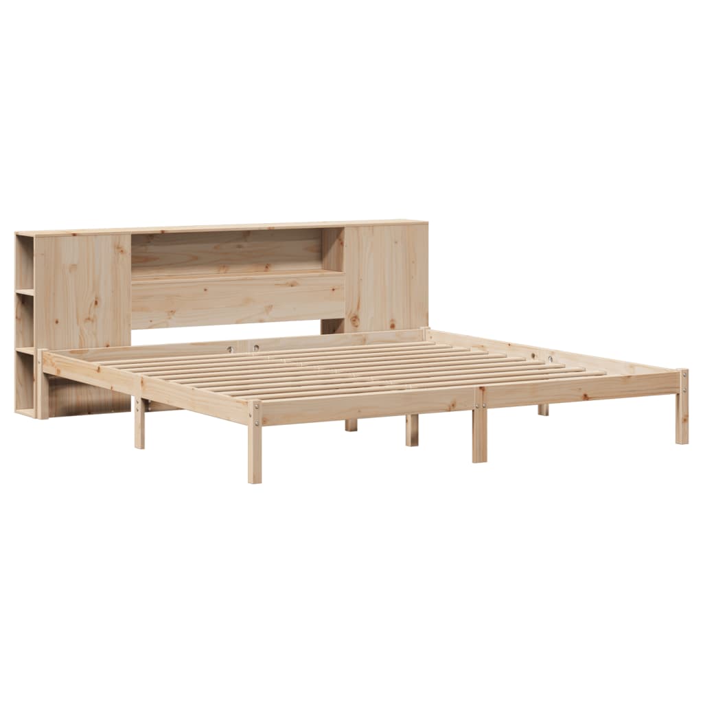 Bookcase Bed without Mattress 180x200 cm Super King Solid Wood Pine