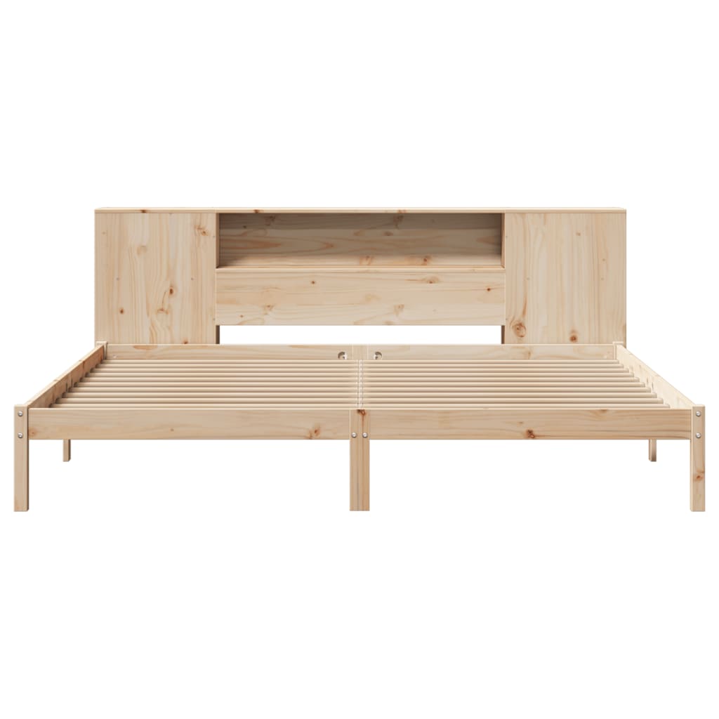 Bookcase Bed without Mattress 180x200 cm Super King Solid Wood Pine