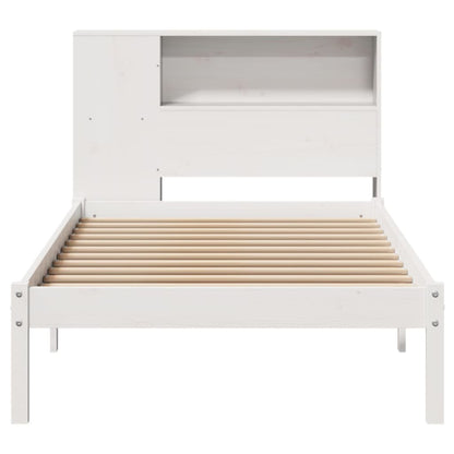 Bookcase Bed without Mattress White 90x190 cm Single Solid Wood Pine