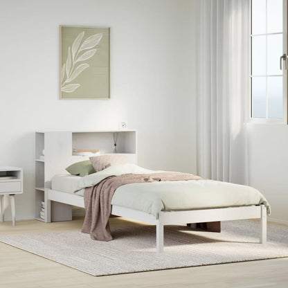 Bookcase Bed without Mattress White 90x190 cm Single Solid Wood Pine